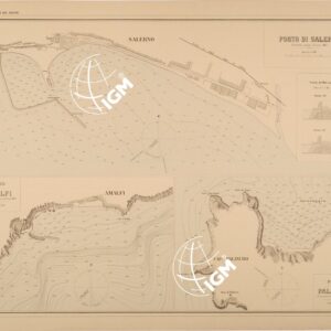 ALBUM DEI PORTI MARITTIMI DEL REGNO D'ITALIA - TAVOLA 16 - PORTI DI SALERNO - AMALFI - PALINURO