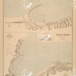 ALBUM DEI PORTI MARITTIMI DEL REGNO D'ITALIA - TAVOLA 17 - PORTI DI SANTA VENERE - SCARIO - PIZZO