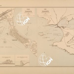ALBUM DEI PORTI MARITTIMI DEL REGNO D'ITALIA - TAVOLA 20 - PORTO DI TARANTO - RADA DI TARANTO