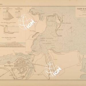 ALBUM DEI PORTI MARITTIMI DEL REGNO D'ITALIA - TAVOLA 21 - PORTO DI BRINDISI