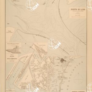 ALBUM DEI PORTI MARITTIMI DEL REGNO D'ITALIA - TAVOLA 29 - PORTO DI LIDO - BACINO E SCALI COMMERCIALI DI VENEZIA - PORTO LAGUNA DI VENEZIA