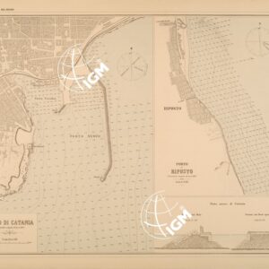 ALBUM DEI PORTI MARITTIMI DEL REGNO D'ITALIA - TAVOLA 32 - PORTI DI CATANIA - RIPOSTO