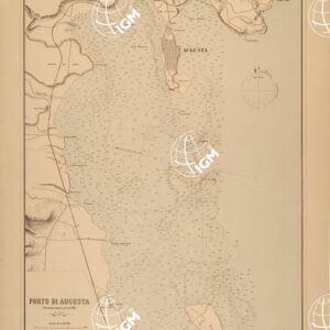 ALBUM DEI PORTI MARITTIMI DEL REGNO D'ITALIA - TAVOLA 33 - PORTO DI AUGUSTA