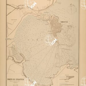 ALBUM DEI PORTI MARITTIMI DEL REGNO D'ITALIA - TAVOLA 34 - PORTO DI SIRACUSA