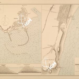 ALBUM DEI PORTI MARITTIMI DEL REGNO D'ITALIA - TAVOLA 35 - PORTI DI LICATA - TERRANOVA DI SICILIA