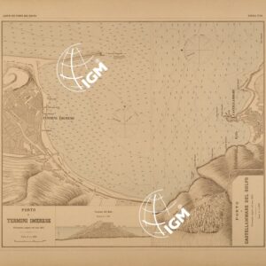 ALBUM DEI PORTI MARITTIMI DEL REGNO D'ITALIA - TAVOLA 39 - PORTI DI TERMINI IMERESE - CASTELLAMMARE DEL GOLFO