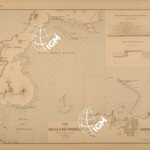 ALBUM DEI PORTI MARITTIMI DEL REGNO D'ITALIA - TAVOLA 41 - RADE DELLA REALE E DEI FORNELLI - PORTO DI TORRES