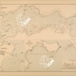 ALBUM DEI PORTI MARITTIMI DEL REGNO D'ITALIA - TAVOLA 43 - GOLFI DI TERRANOVA PAUSANIA - ARANCI - PORTO DI TERRANOVA - APPRODO DELLA BAIA DEGLI ARANCI