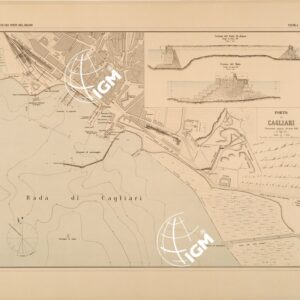 ALBUM DEI PORTI MARITTIMI DEL REGNO D'ITALIA - TAVOLA 45 - PORTO DI CAGLIARI