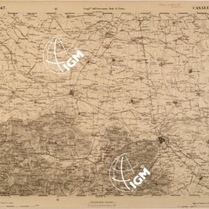 CARTA TOPOGRAFICA DEGLI STATI IN TERRAFERMA DI S. M. IL RE DI SARDEGNA FOGLIO 47 CASALE MONFERRATO