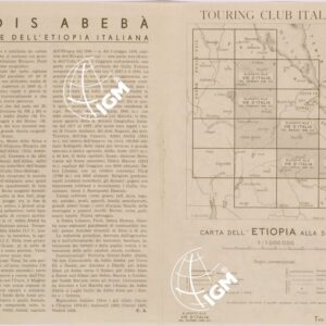 CARTA DELL'AFRICA ORIENTALE ITALIANA FOGLIO 15 ADDIS ABEBA (RETRO)