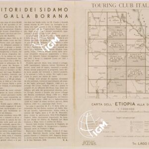 CARTA DELL'AFRICA ORIENTALE ITALIANA FOGLIO 26 LAGO MARGHERITA (RETRO)