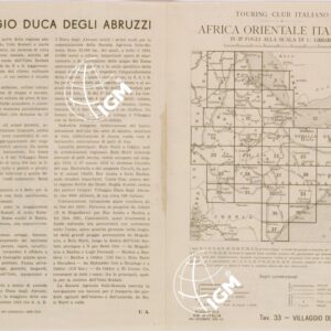 CARTA DELL'AFRICA ORIENTALE ITALIANA FOGLIO 33 VILLAGGIO DUCA DEGLI ABRUZZI (RETRO)