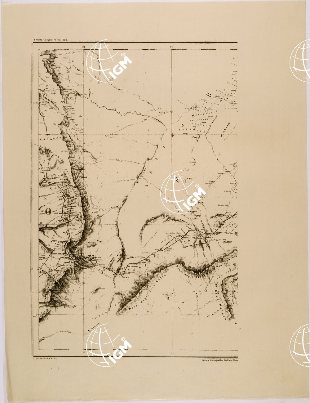 ITINERARI DELLA SPEDIZIONE GEOGRAFICA ITALIANA - FOGLIO 2.