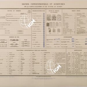SEGNI CONVENZIONALI E SCRITTURA TUNISIA E ALGERIA (TAVOLA PER L'INTERPRETAZIONE DELLA CARTA FRANCESE AL 50.000)