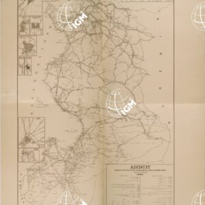 TUNISIA CARTA GENERALE DELLE STRADE DELLE PISTE E DEI CORSI D'ACQUA