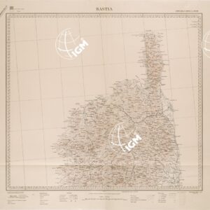 CARTA DELLA CORSICA - FOGLIO NORD - BASTIA - COPIA SENZA TINTE IPSOMETRICHE