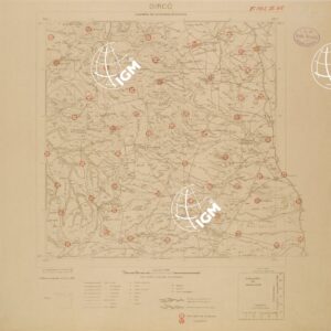 CARTA DELL'ERITREA - FOGLIO 1962 III NE - DIRCO - COPIA CON I PUNTI D'ARTIGLIERIA IN ROSSO