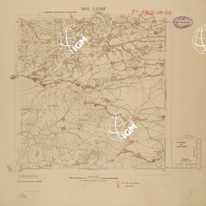 CARTA DELL'ERITREA - FOGLIO 1962 III SO - MAI LAAM - COPIA CON I PUNTI D'ARTIGLIERIA IN ROSSO