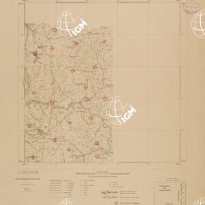 CARTA DELL'ERITREA - FOGLIO 1963 I SE - AMBACOCAT - COPIA CON I PUNTI D'ARTIGLIERIA IN ROSSO