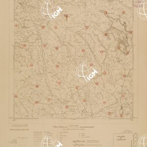 CARTA DELL'ERITREA - FOGLIO 1963 I SO - UONGHEB - COPIA CON I PUNTI D'ARTIGLIERIA IN ROSSO