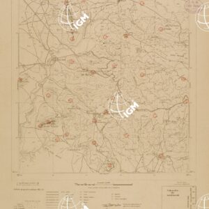 CARTA DELL'ERITREA - FOGLIO 1963 III NE - MAI AINI - COPIA CON I PUNTI D'ARTIGLIERIA IN ROSSO