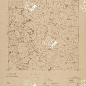 CARTA DELL'ERITREA - FOGLIO 1963 IV SE - EMBEITO - COPIA CON I PUNTI D'ARTIGLIERIA IN ROSSO