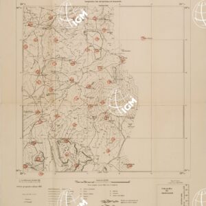 CARTA DELL'ERITREA - FOGLIO 1963 II NE - ASCIRA - COPIA CON I PUNTI D'ARTIGLIERIA IN ROSSO