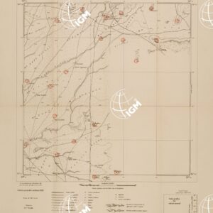 CARTA DELL'ERITREA - FOGLIO 1963 II SO - DIGHIM - COPIA CON I PUNTI D'ARTIGLIERIA IN ROSSO