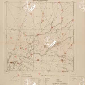 CARTA DELL'ERITREA - FOGLIO 1963 III SE - ADDI BUSSO - COPIA CON I PUNTI D'ARTIGLIERIA IN ROSSO