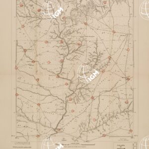 CARTA DELL'ERITREA - FOGLIO 1963 III SO - ONA GOBAI - COPIA CON I PUNTI D'ARTIGLIERIA IN ROSSO