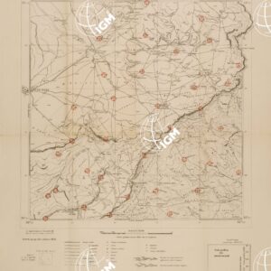 CARTA DELL'ERITREA - FOGLIO 2062 I NO - BIET GABRIEL - COPIA CON I PUNTI D'ARTIGLIERIA IN ROSSO