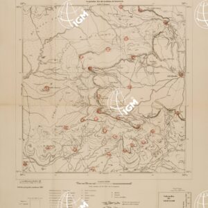 CARTA DELL'ERITREA - FOGLIO 2062 IV NE - ADI QUALA - COPIA CON I PUNTI D'ARTIGLIERIA IN ROSSO