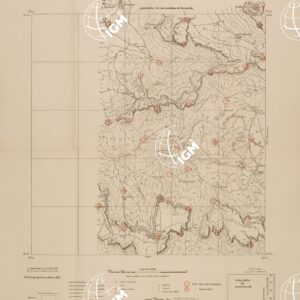 CARTA DELL'ERITREA - FOGLIO 2063 I NE - AMBA GUNDI - COPIA CON I PUNTI D'ARTIGLIERIA IN ROSSO