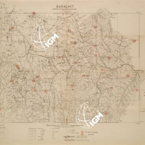 CARTA DELL'ERITREA - FOGLIO 2064 IV NE I NO - BARACHIT - COPIA CON I PUNTI D'ARTIGLIERIA IN ROSSO