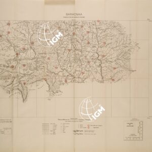 CARTA DELL'ERITREA - FOGLIO 2064 IV SE I SO - BARACNAA - COPIA CON I PUNTI D'ARTIGLIERIA IN ROSSO