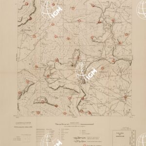 CARTA DELL'ERITREA - FOGLIO 2064 IV NO - ADDI MESSAHAL - COPIA CON I PUNTI D'ARTIGLIERIA IN ROSSO