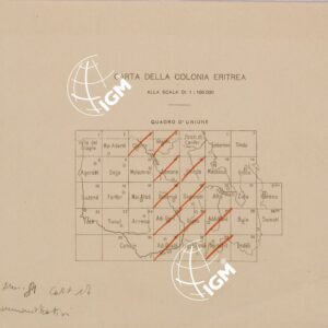 CARTA DELLA COLONIA ERITREA LIMITI AMMINISTRATIVI QUADRO D'UNIONE