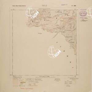 CARTA TOPOGRAFICA DELLA COLONIA ERITREA - FOGLIO 1959 - TOLE