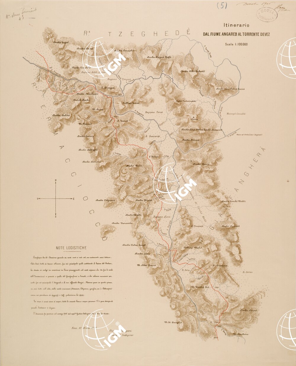 ITINERARI OLTRE IL SETIT - FOGLIO 5 - DAL FIUME AL ANGAREB AL TORRENTE DEVEZ
