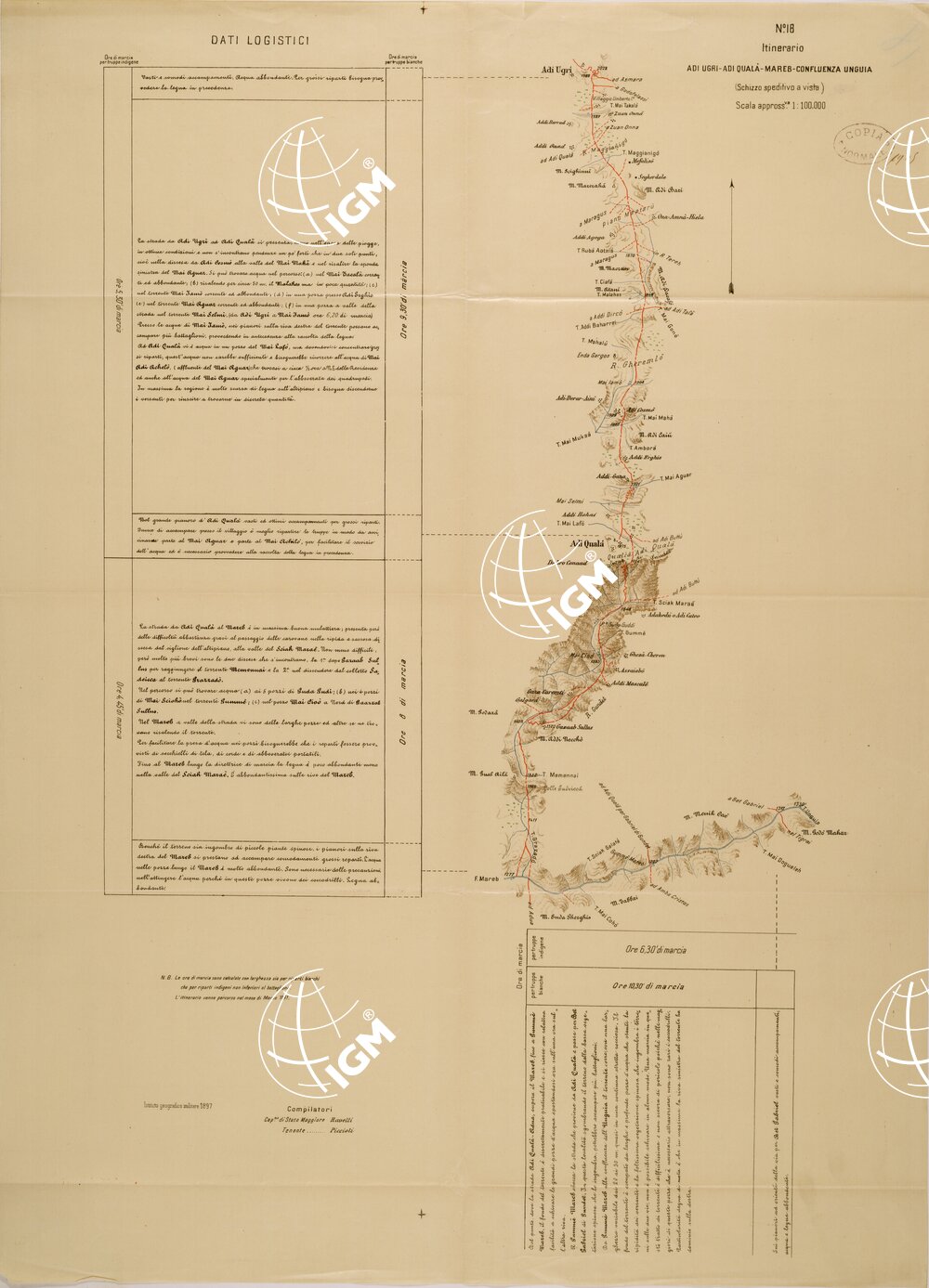 ITINERARIO 18 ADI UGRI ADI QUALA MAREB CONFLUENZA UNGUIA