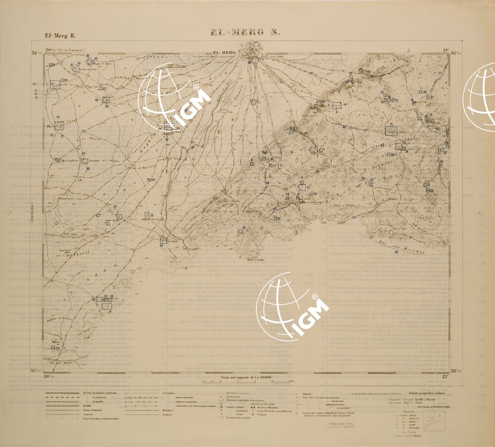 CARTA TEMATICA DELLA CIRENAICA (QUALITA' DEI POZZI DELLE COLTURE E DEI TERRENI) EL MERG S