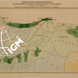 TRIPOLITANIA SETTENTRIONALE SCHIZZO DIMOSTRATIVO DELLA DISTRIBUZIONE DELLA POPOLAZIONE.