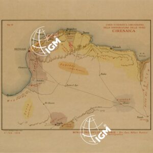 CARTA SCHEMATICA DIMOSTRATIVA DELLA DISTRIBUZIONE DELLE TRIBU' CIRENAICA.