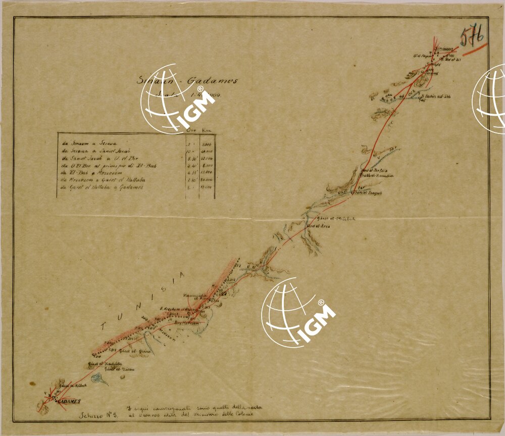 ITINERARI GIADO - NALUT - UAZZEN - CABAO - SINAUEN - GADAMES SCHIZZO N° 5 SINAUEN - GADAMES