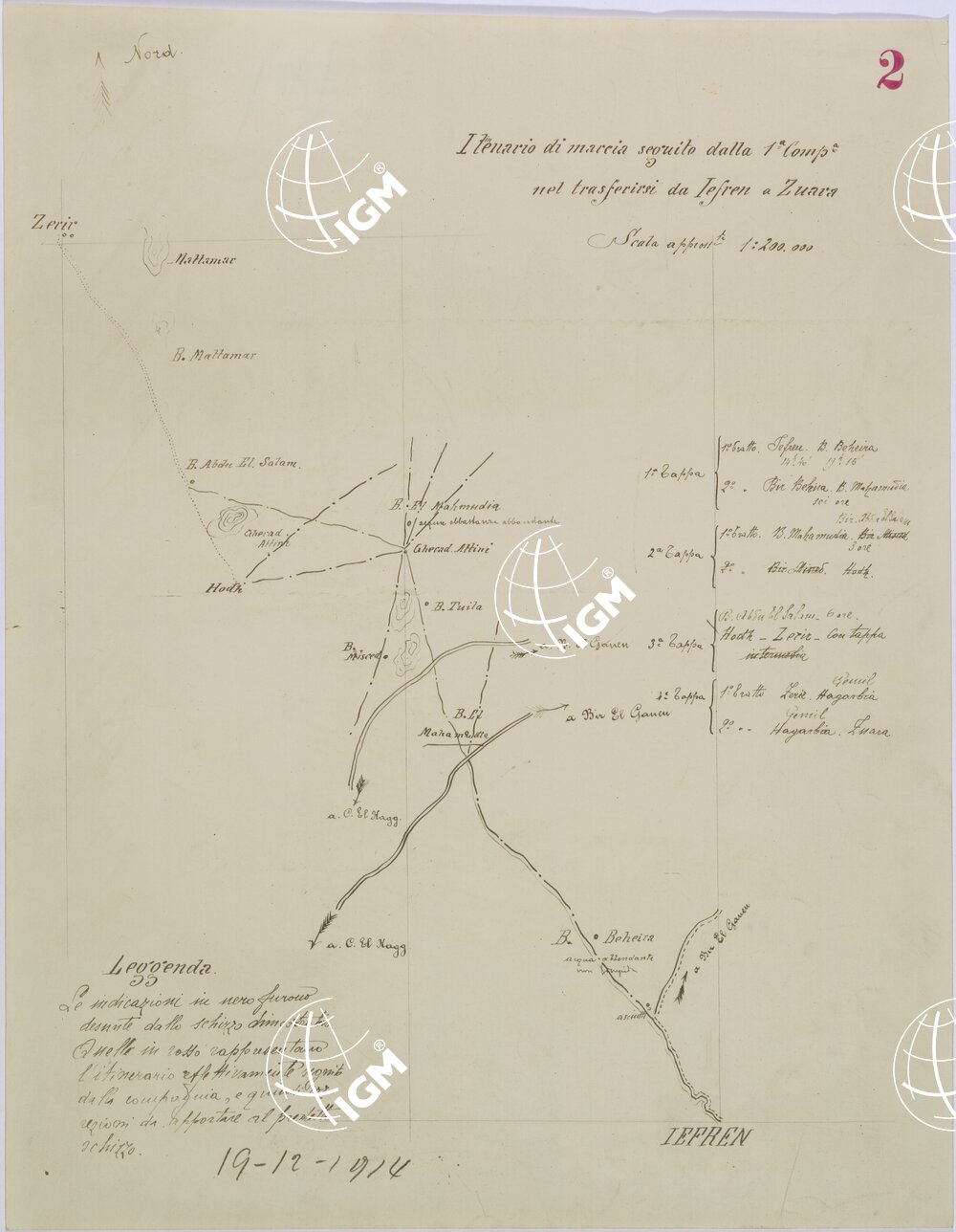 ITINERARIO DI MARCIA DA IEFREN A ZUARA