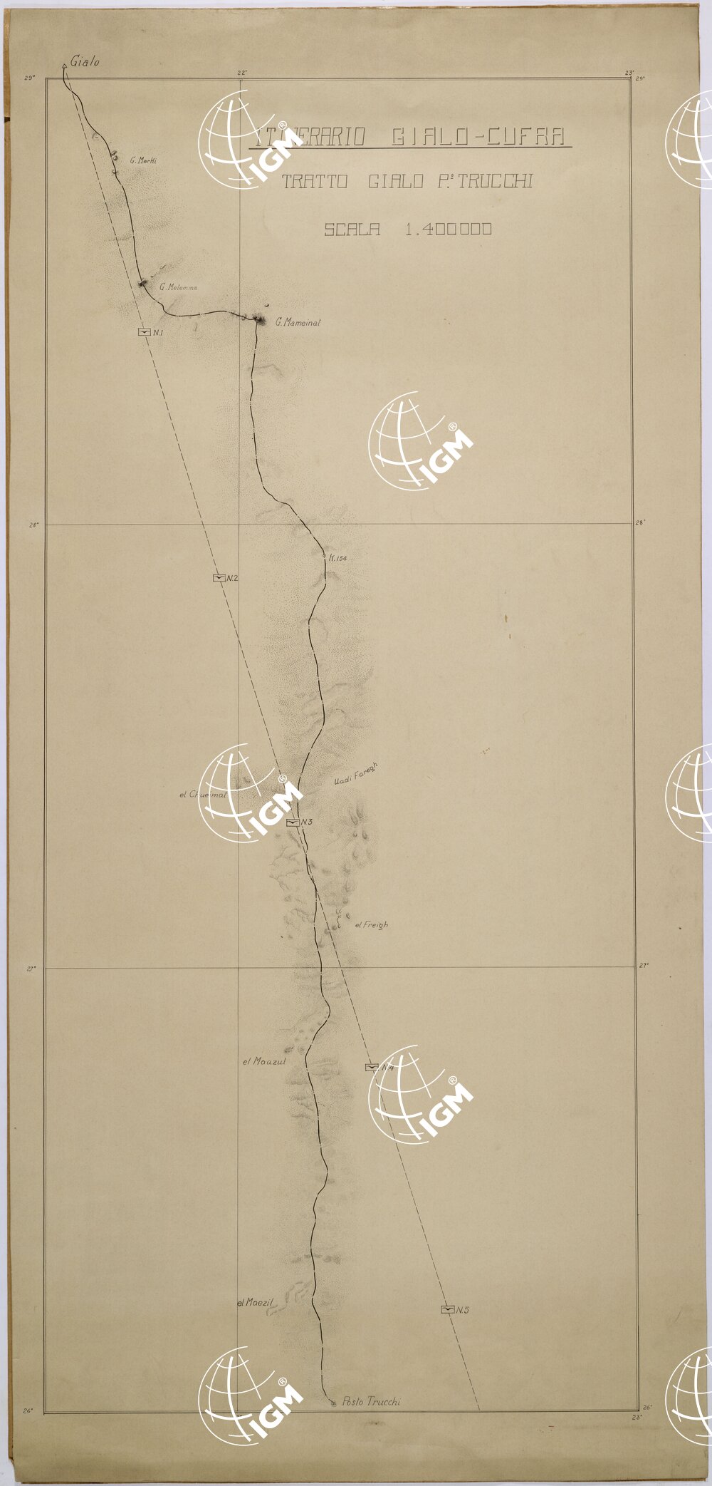 ITINERARIO GIALO - CUFRA - TRATTO GIALO - POSTO TRUCCHI.