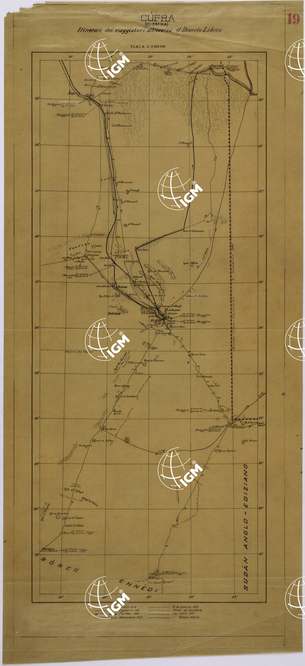 ITINERARI DEI VIAGGIATORI ATTRAVERSO IL DESERTO LIBICO.