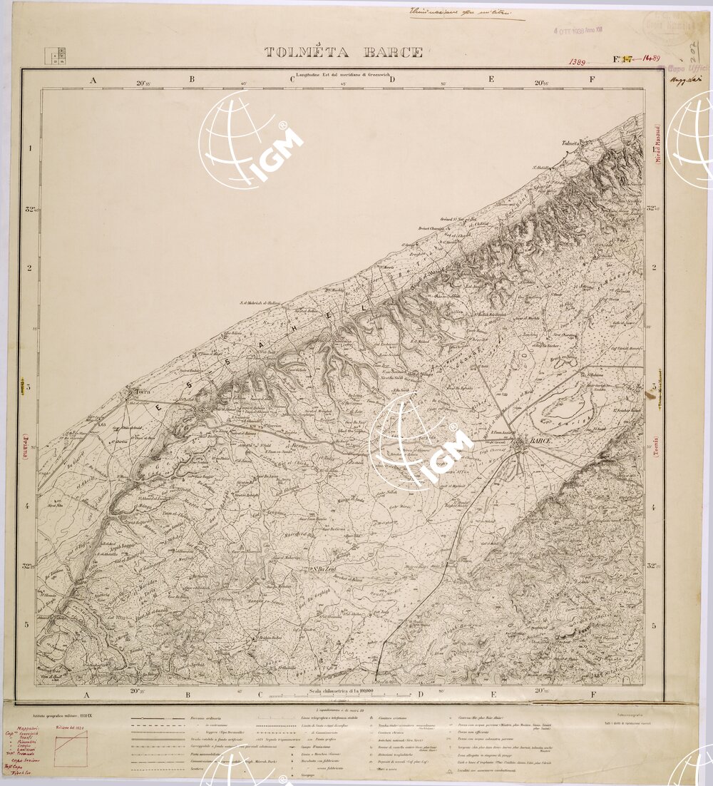 LIBIA - FOGLIO 1489 - TOLMETA BARCE