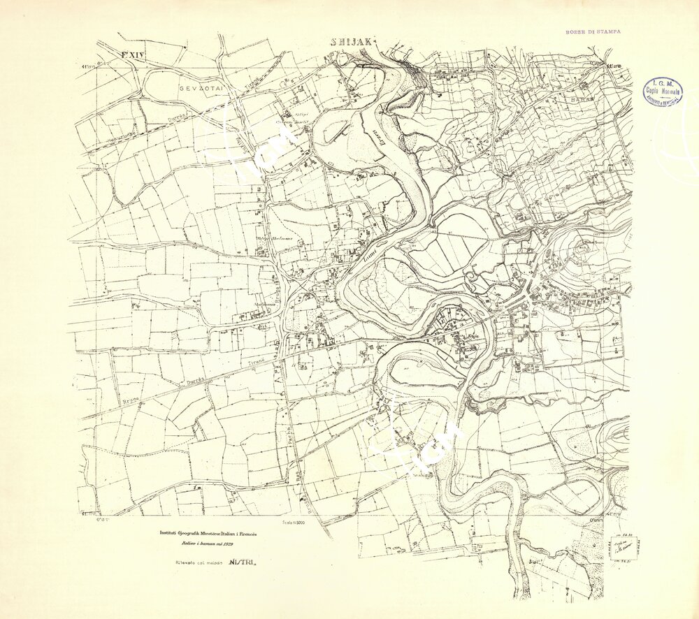 ALBANIA RILIEVI S.A.R.A. - FOGLIO XIV - SHIJAK